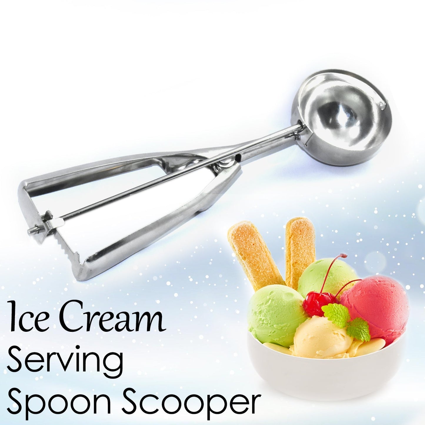 2523 Ice Cream Serving Spoon Scooper (Stainless Steel) 