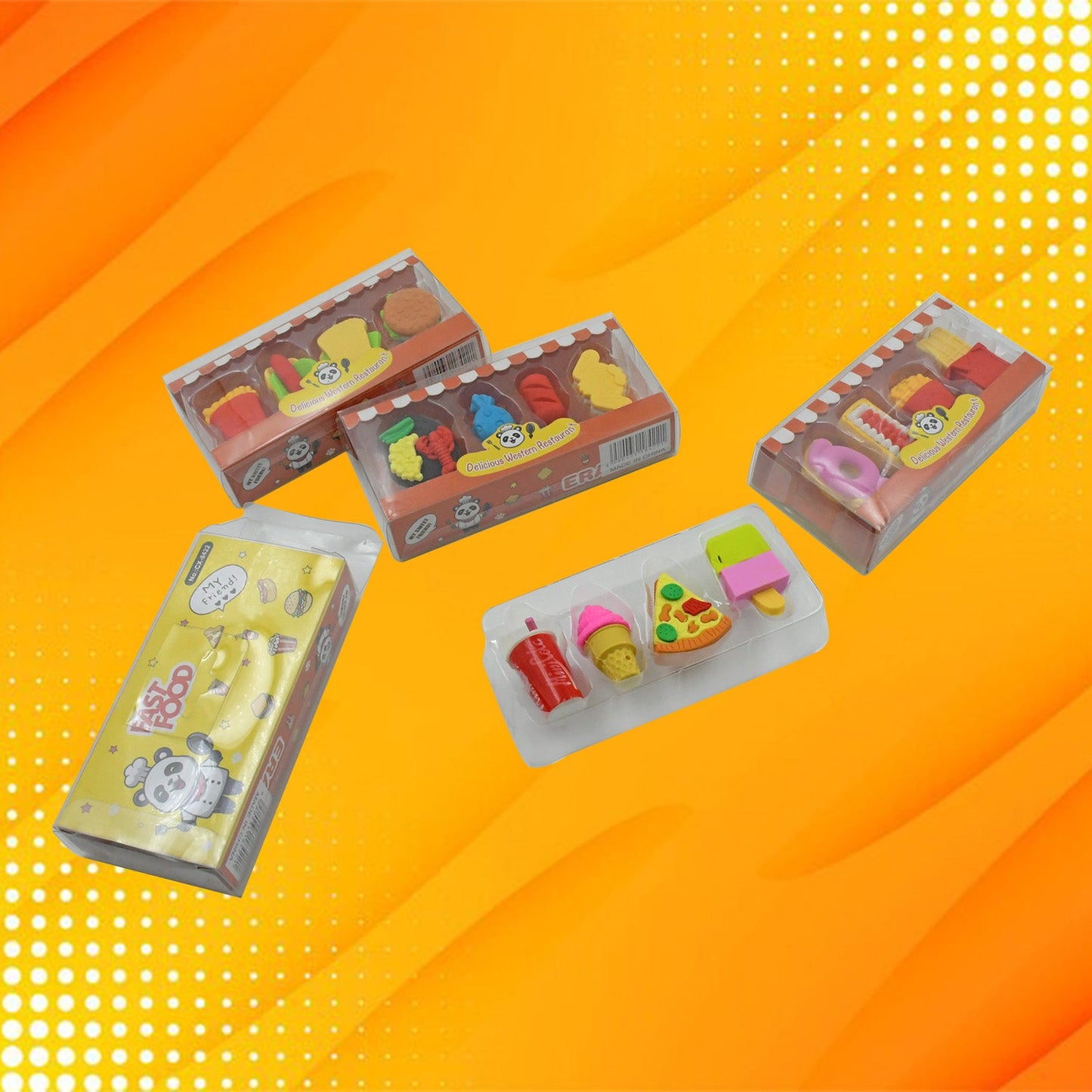 Fun Erasers for Kids! Mix & Match: Food & Drink Erasers (Set of 1)