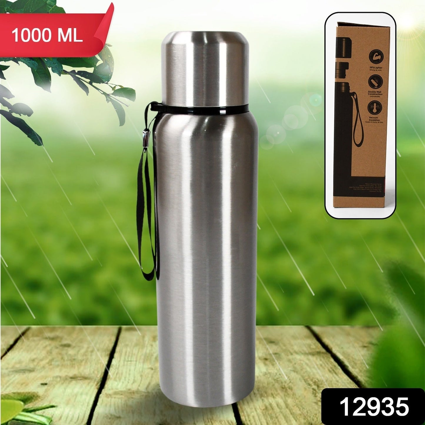 Stainless Steel Water Bottle, Fridge Water Bottle, Stainless Steel Water Bottle Leak Proof, Rust Proof, Cold & Hot Thermos steel Bottle| Leak Proof | Office Bottle | Gym | Home | Kitchen | Hiking | Trekking | Travel Bottle (1000ML)