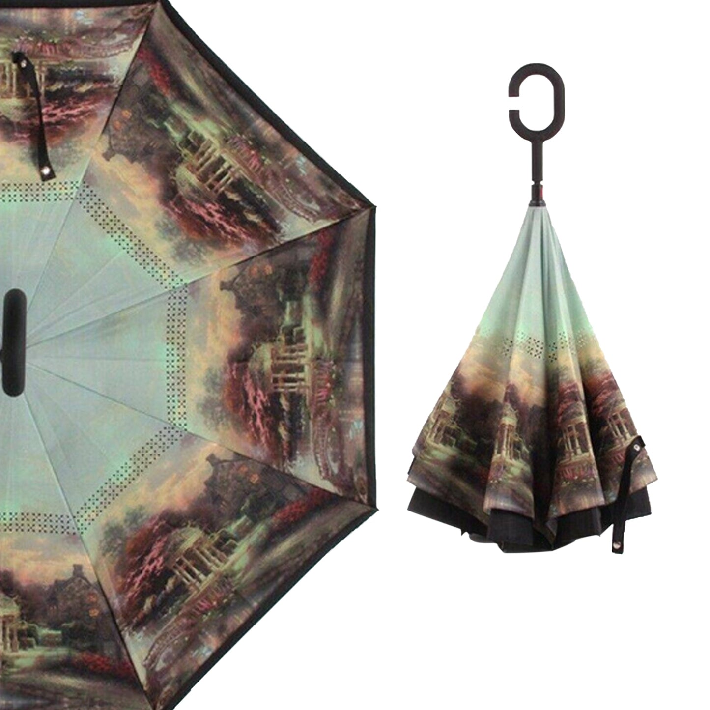 0233 Printed Travel Windproof Umbrella (Reverse Umbrella) - Jaatara0233 Printed Travel Windproof Umbrella (Reverse Umbrella)JaataraJaataraJaatara