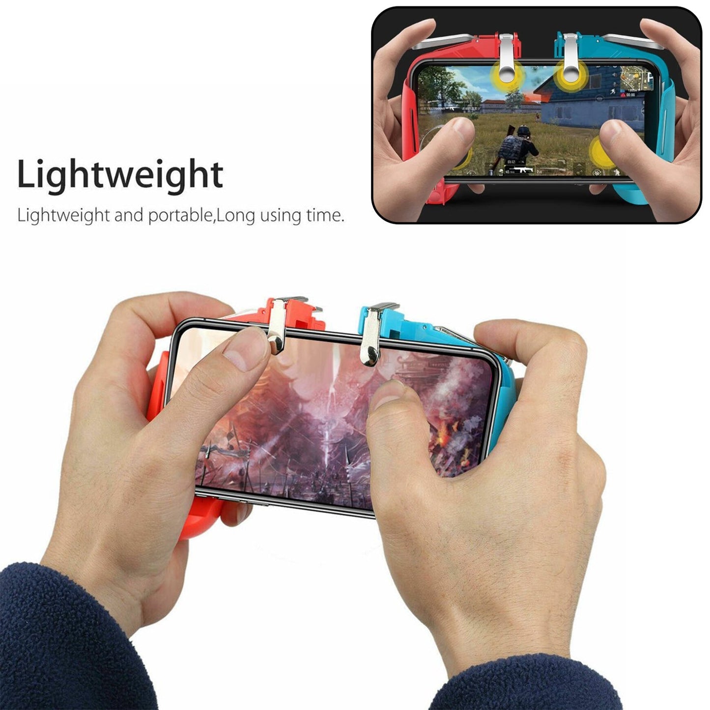 Portable Mobile Game Pad Controller with 4 Triggers For All Games Use of Survival Mobile Controller