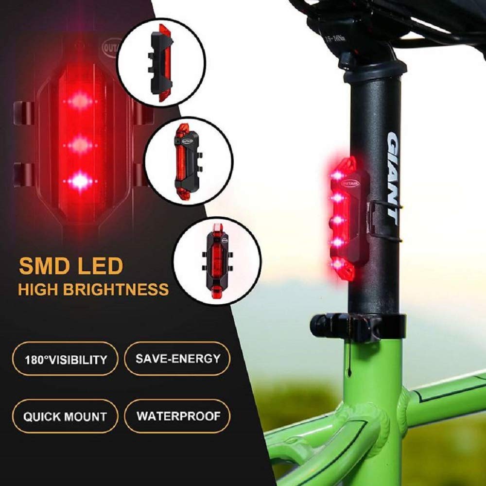 1561 Rechargeable Bicycle Front Waterproof LED Light (Red) 