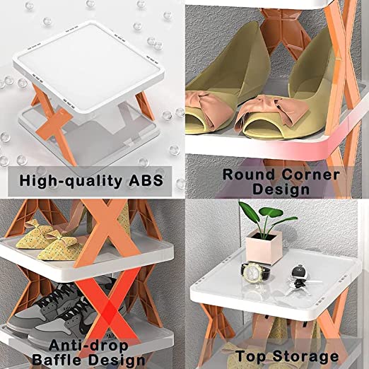 9078   4 LAYER SHOES STAND, SHOE TOWER RACK SUIT FOR SMALL SPACES, CLOSET, SMALL ENTRYWAY, EASY ASSEMBLY AND STABLE IN STRUCTURE, CORNER STORAGE CABINET FOR SAVING SPACE