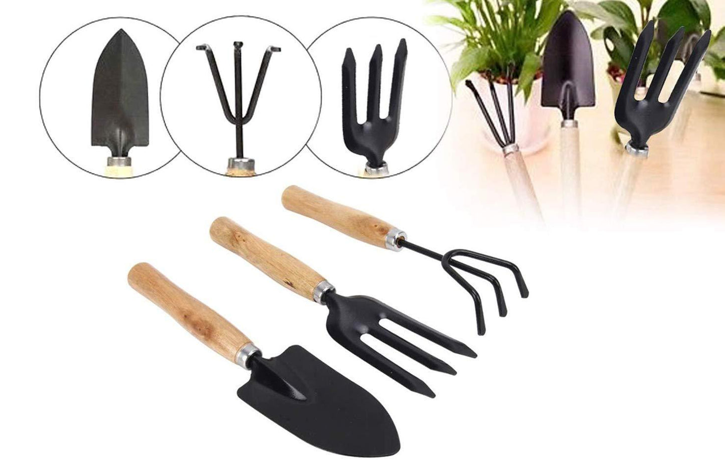 0542 Gardening Tools - Hand Cultivator, Small Trowel, Garden Fork (Set of 3) - Jaatara0542 Gardening Tools - Hand Cultivator, Small Trowel, Garden Fork (Set of 3)JaataraJaataraJaatara