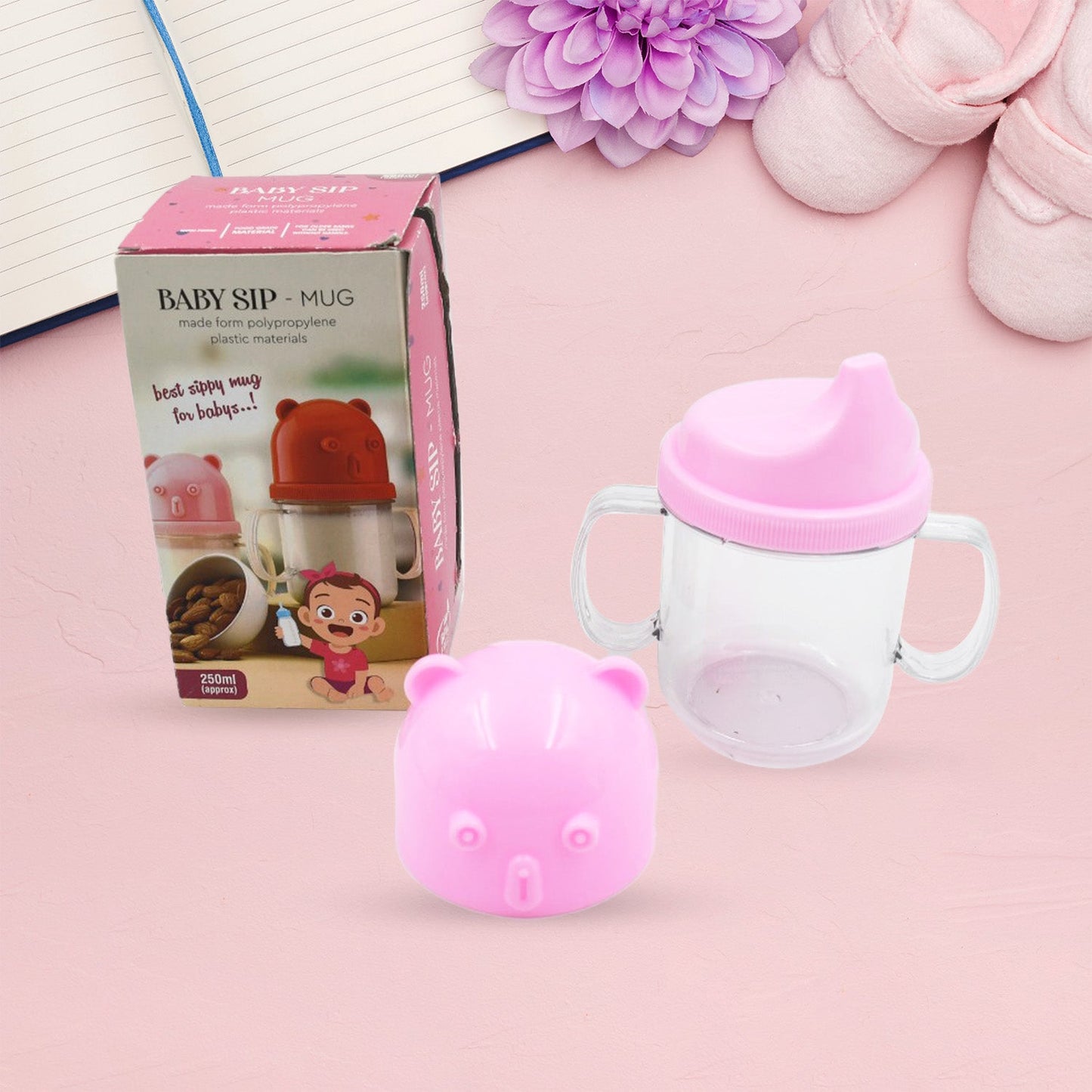 Baby Milk Mug Sippy Cup Baby Mug, Leakproof, Mug For Kids Lightweight, Nursing, Dishwasher Safe Mug (250 Ml / 1 Pc)