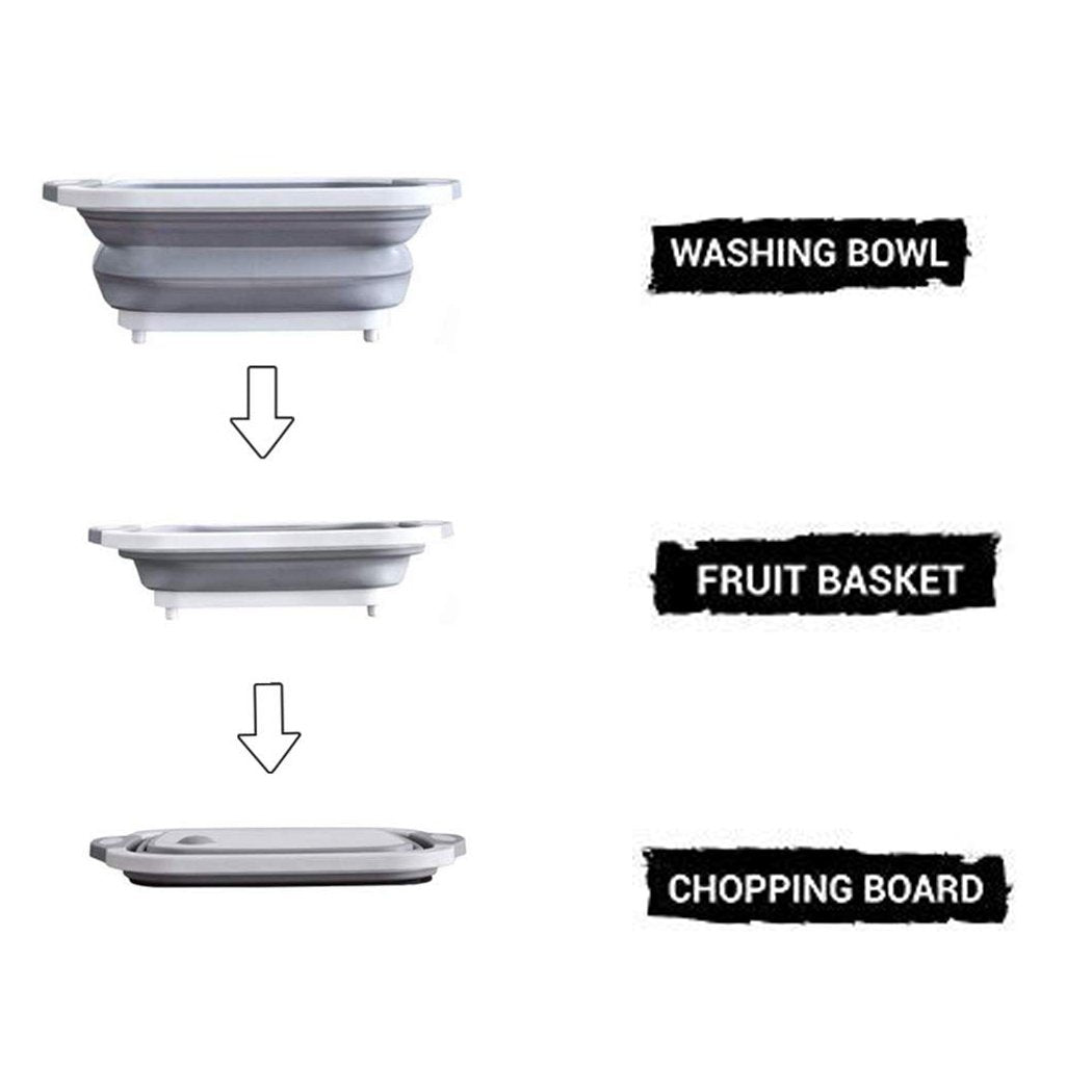 (Brown Box) Foldable Chopping Board, Dish Rack, Washing Bowl & Draining Basket, 3in1 Multi - Function - Jaatara(Brown Box) Foldable Chopping Board, Dish Rack, Washing Bowl & Draining Basket, 3in1 Multi - FunctionJaataraJaataraJaatara