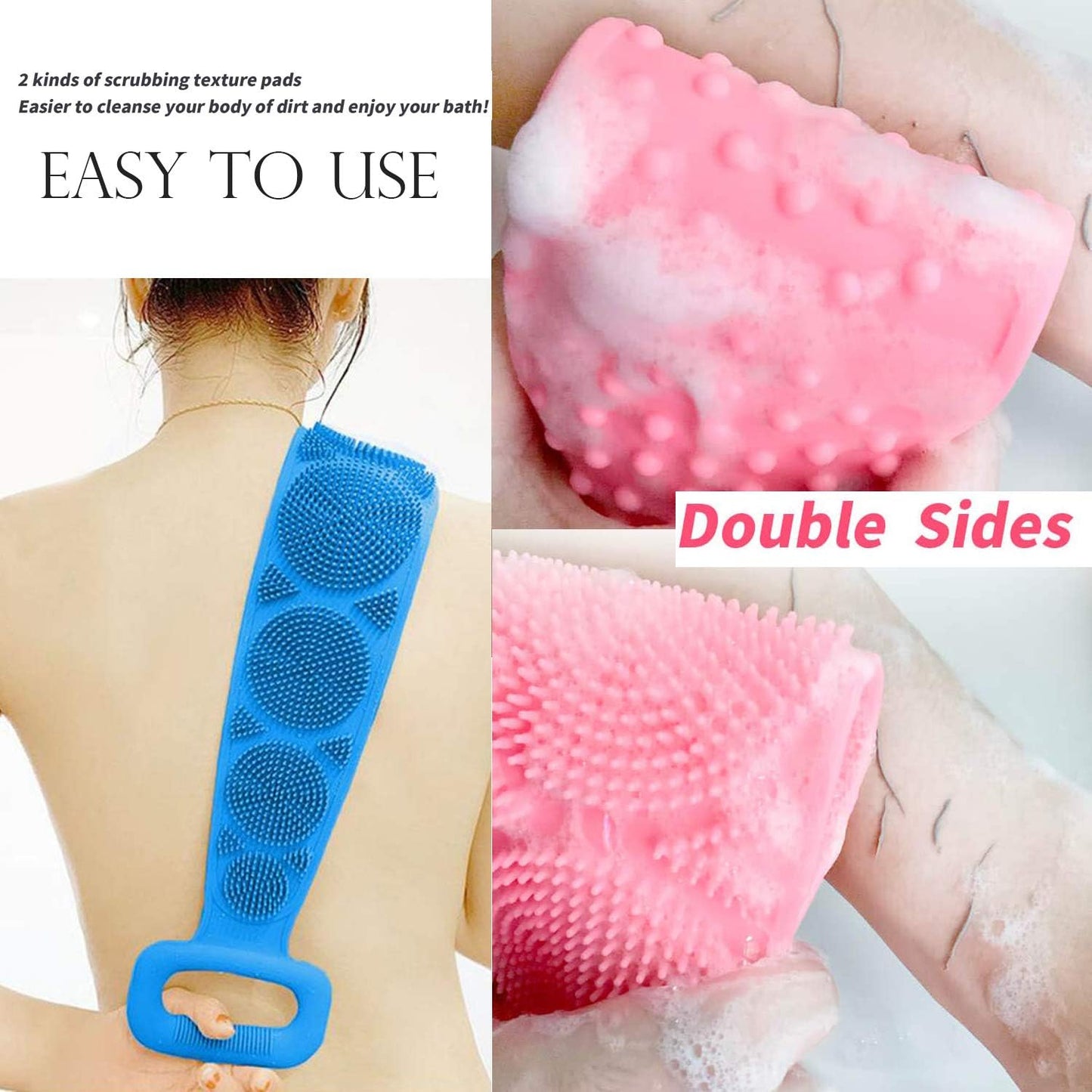 Low Quality Bath Body Brush Towel Eco-Friendly Back Scrubber Shower Brush Silicone Bath Body Brush Towel Body Cleaning Bathroom Shower Strap