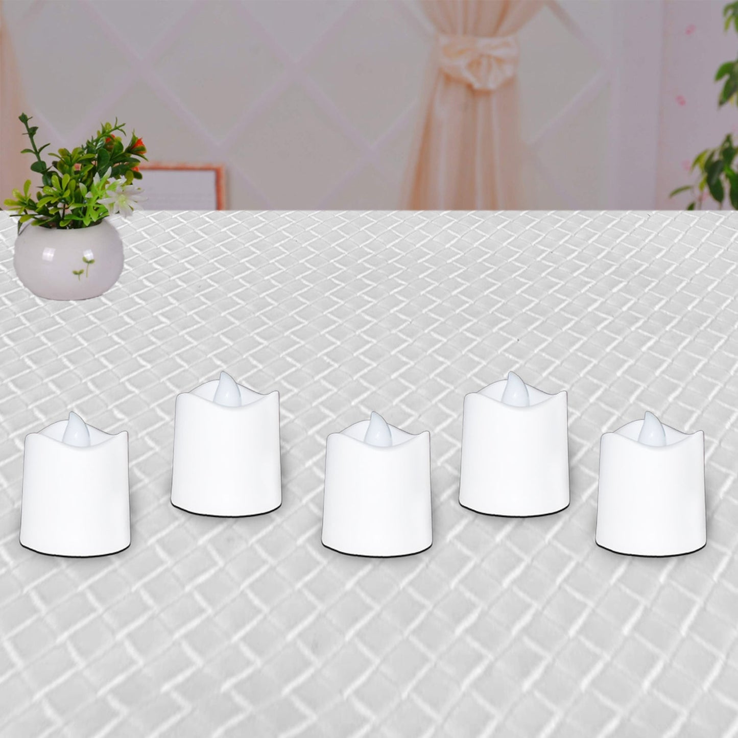 7221 Festival Decorative - LED Tealight Candles (White, 24 Pcs) 