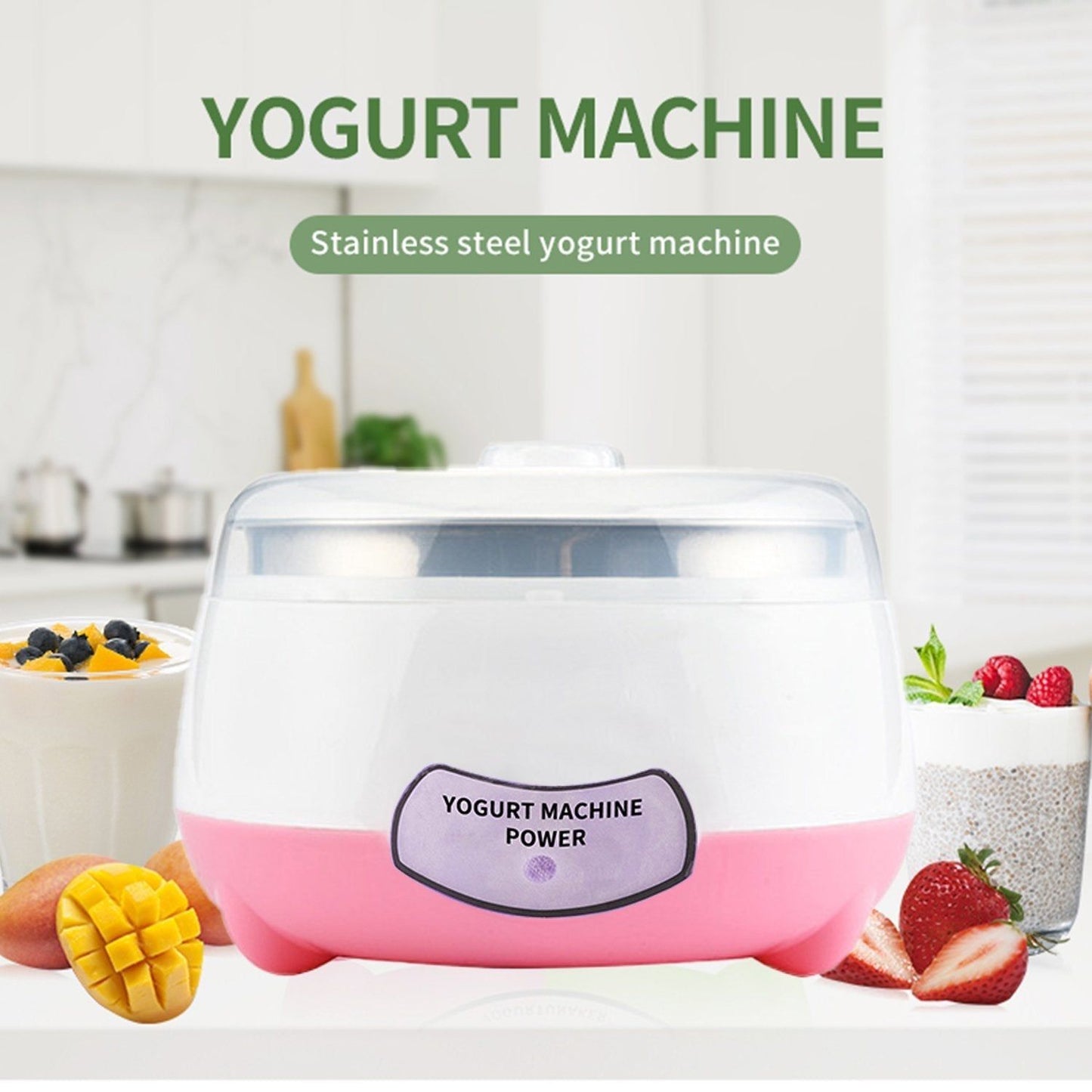 Yogurt Maker Machine, Stainless Steel Inner Container Electric Yogurt Maker