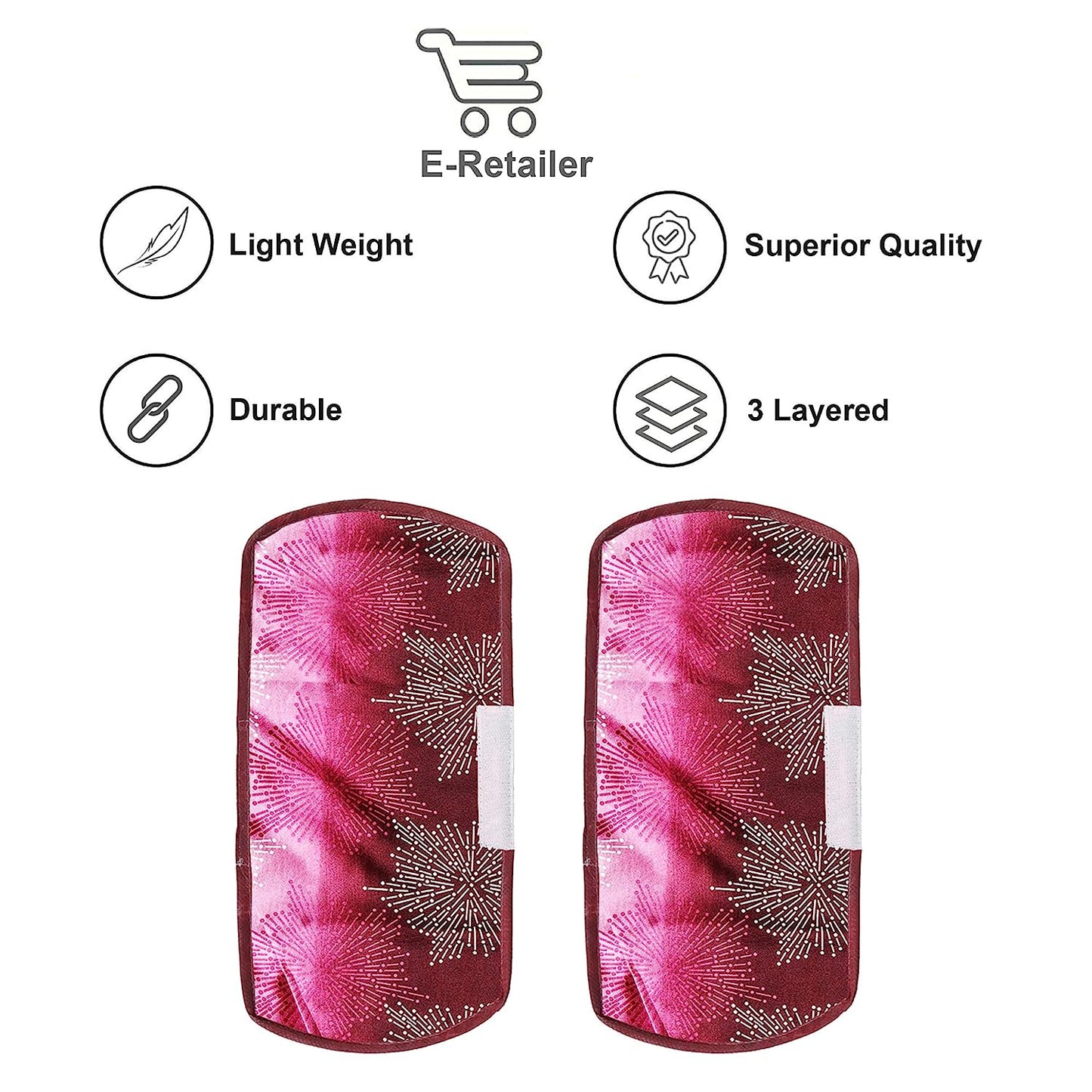 Fridge Cover Handle Cover Polyester High Material Cover For All Fridge Handle Use ( Set Of 2 Pcs ) Multi Design