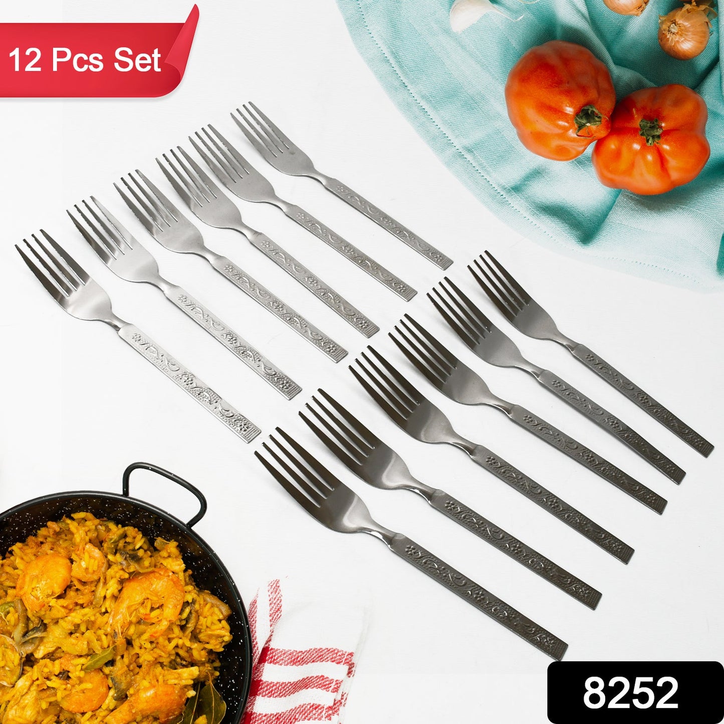 Stainless Steel Forks Spoon Set Of 12 - Fork Spoon Set For Home And Kitchen Fork High Quality Premium Fork Spoon (12 Pcs Set)