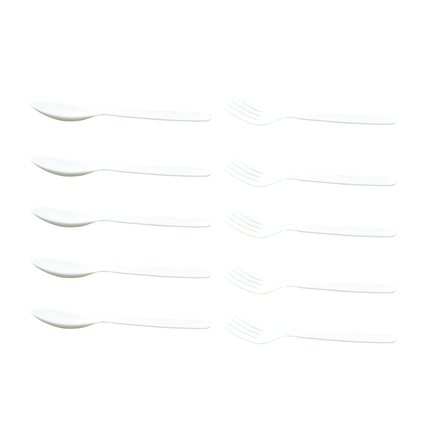 2422 Dinnerware Cutlery Premium Plastic Spoon And Fork Set - 10 pcs 