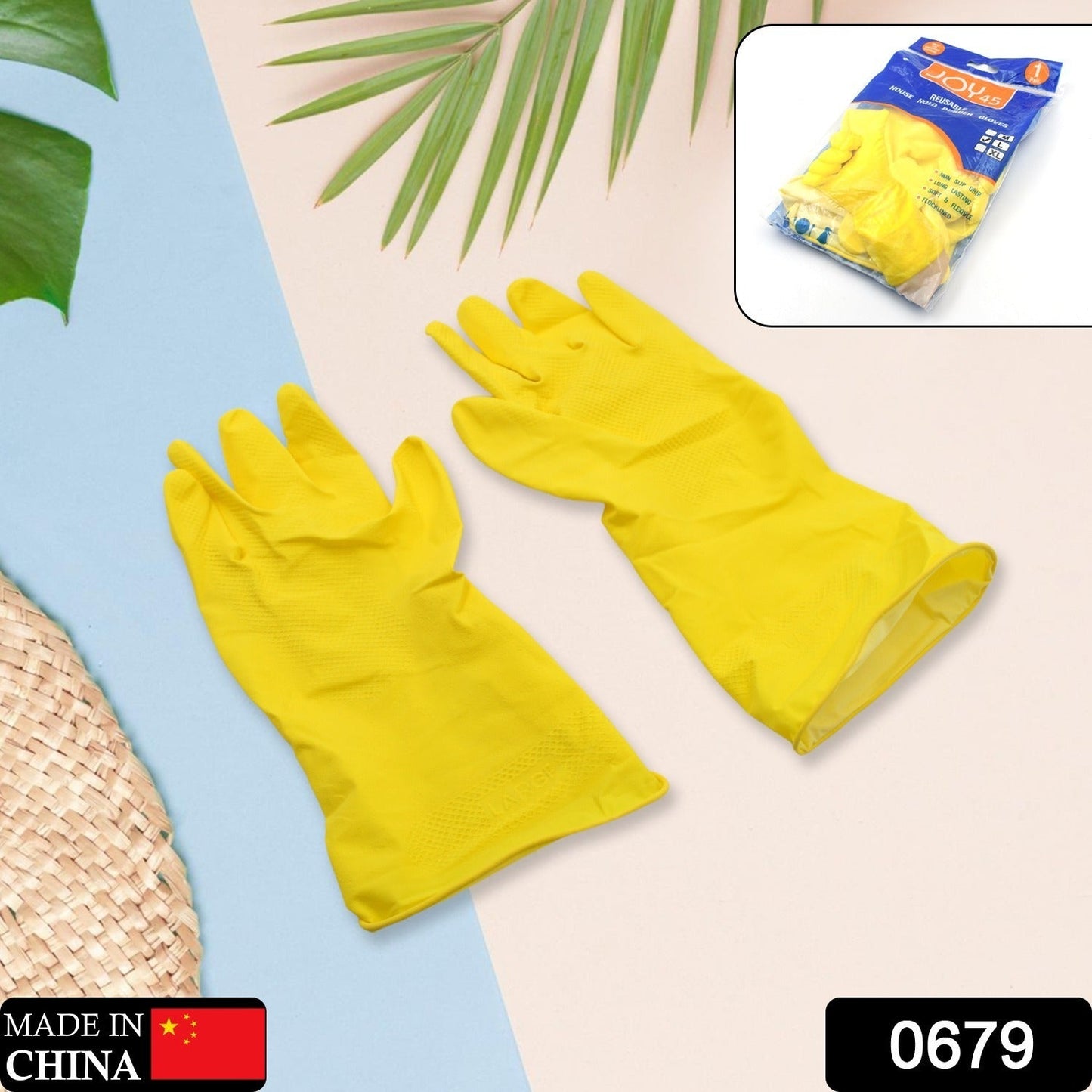 0679 Multipurpose Rubber Reusable Cleaning Gloves, Reusable Rubber Hand Gloves I Latex Safety Gloves I for Washing I Cleaning Kitchen I Gardening I Sanitation I Wet and Dry Use Gloves (1 Pair) - Jaatara0679 Multipurpose Rubber Reusable Cleaning Gloves, Reusable Rubber Hand Gloves I Latex Safety Gloves I for Washing I Cleaning Kitchen I Gardening I Sanitation I Wet and Dry Use Gloves (1 Pair)JaataraJaataraJaatara