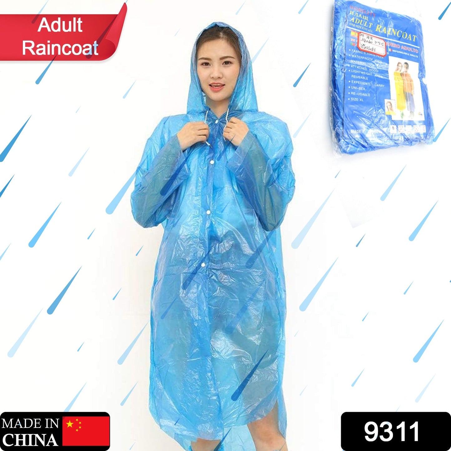 Portable Adult Rain Coat, Raincoat Waterproof Button Cardigan Portable Raincoat  Adult Outdoor Traveling Plastic Material Raincoat/Rain wear/Rain Suit for Outdoor Accessory (1pc)