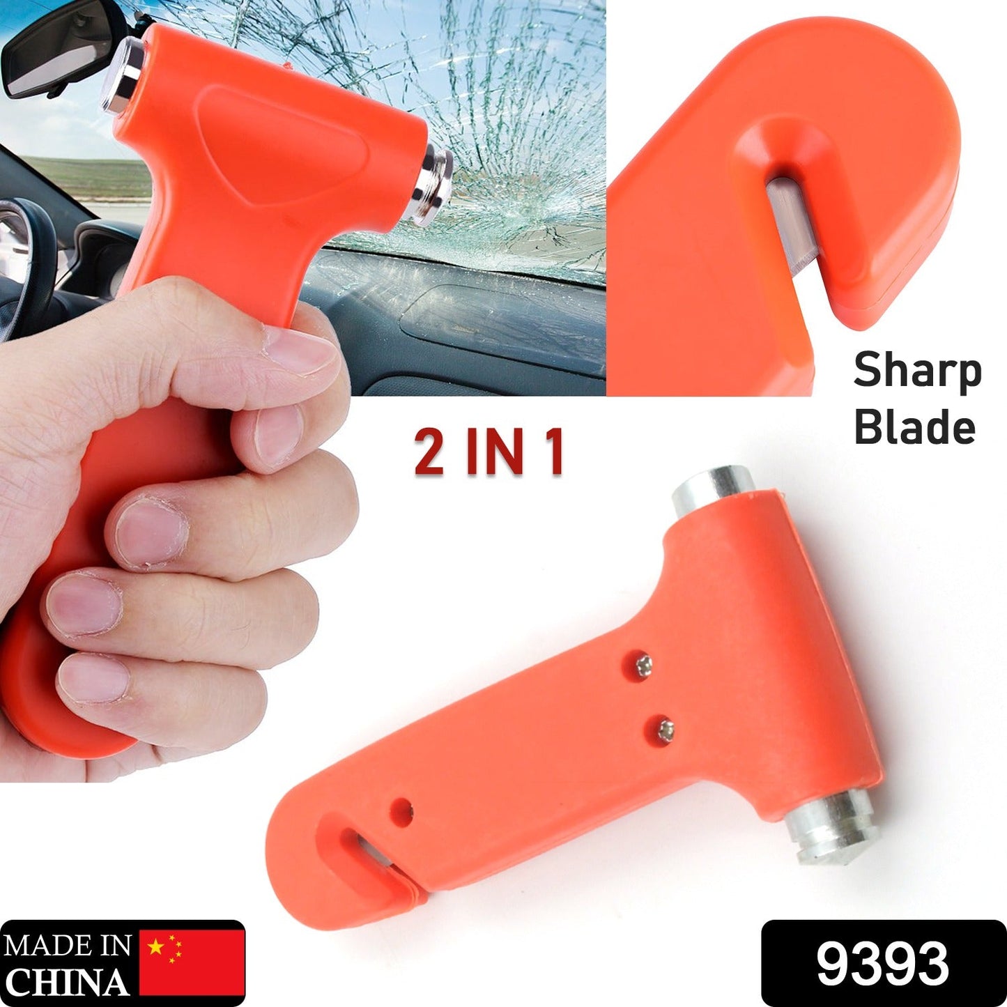 Car Safety Hammer,Emergency and Rescue Tool,Car Window Breaker and Seatbelt Cutter,Safety Hammer Emergency Rescue Tool,Car Window Breaking Seat Belt Cutter (1 Pc)