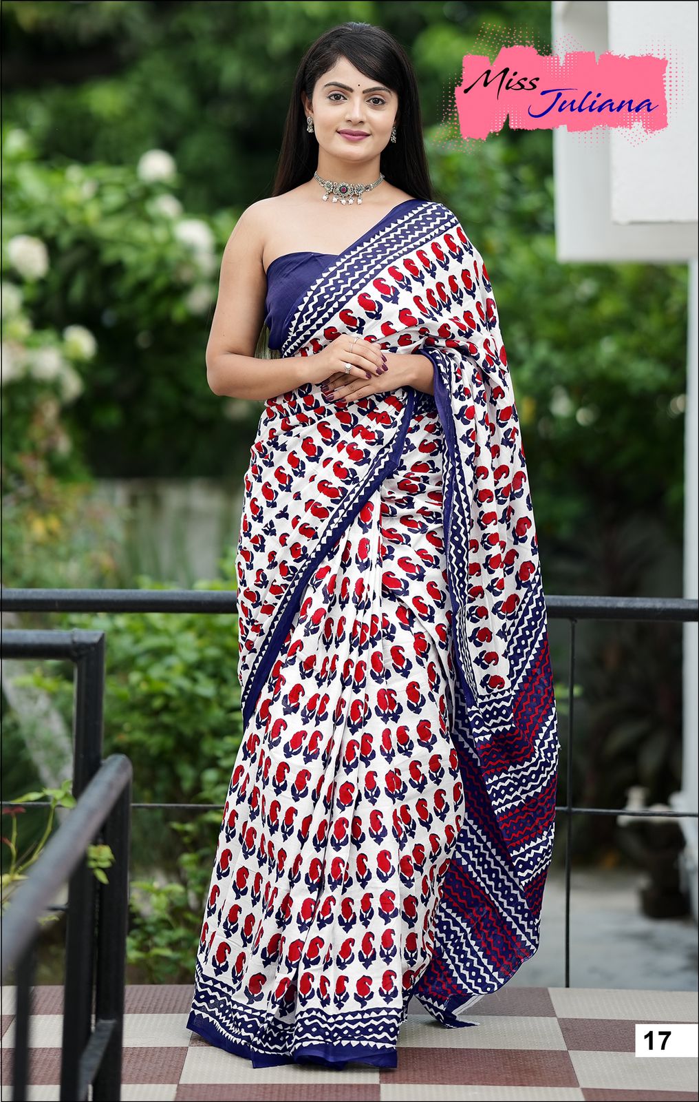 Bagru Block Print Cotton Mulmul Sarees