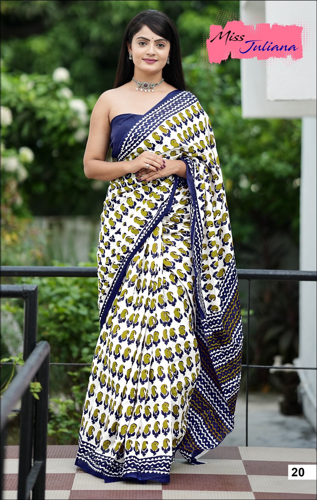 Bagru Block Print Cotton Mulmul Sarees