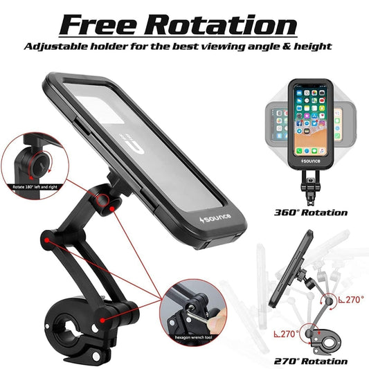 Bike Phone Mount Waterproof Cell Phone Holder