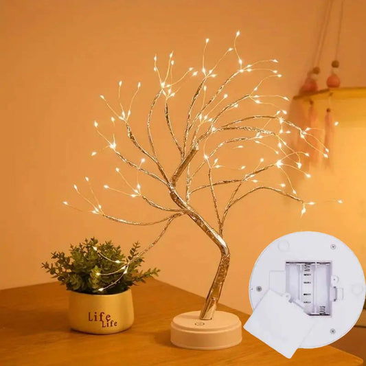 1pc 108 LED Warm White Tree Lights - USB/Battery Operated Starry Copper String Lights for Indoor/Outdoor Ramadan