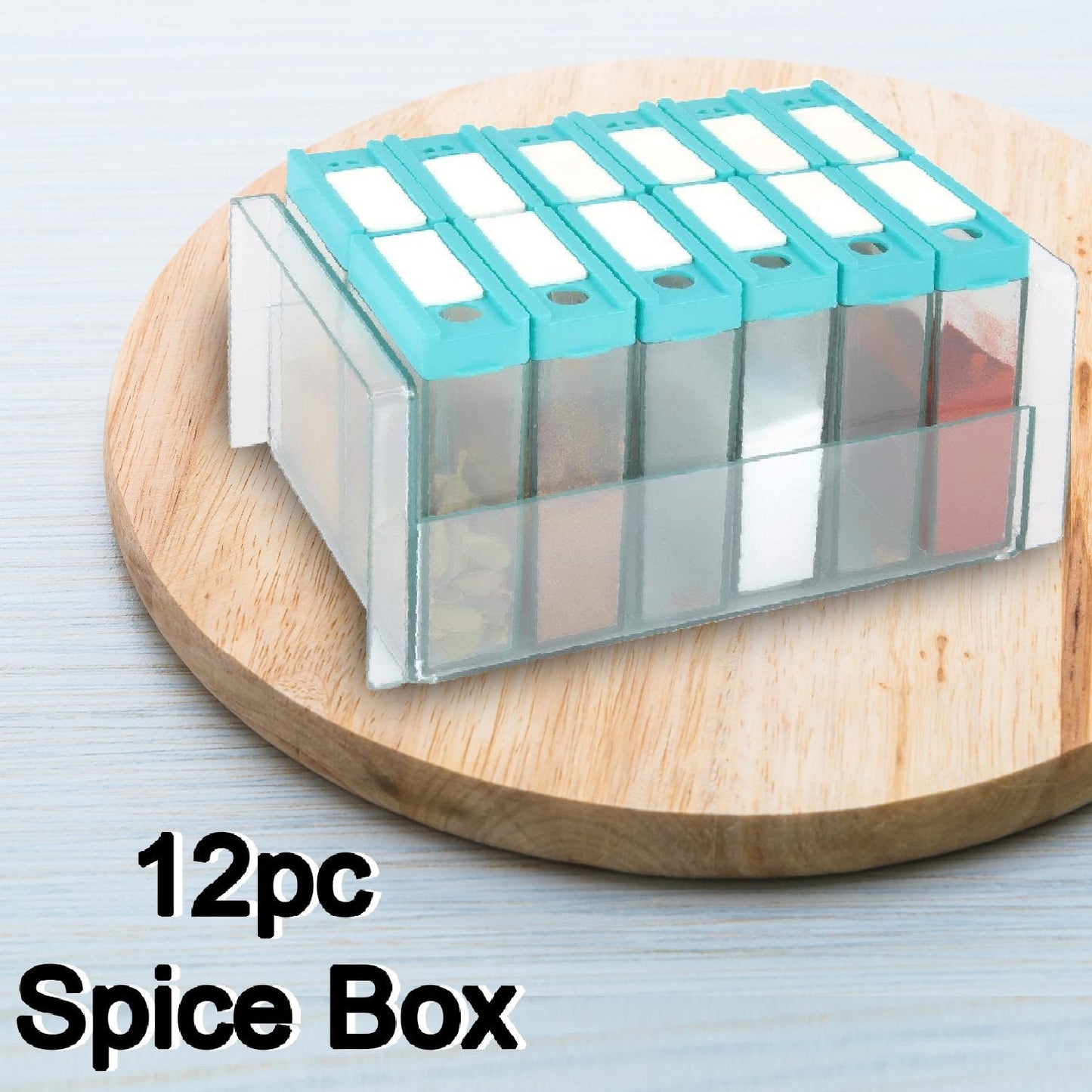 2407 Plastic Spice Jars Dispenser Masala Rack Easy Flow Storage 