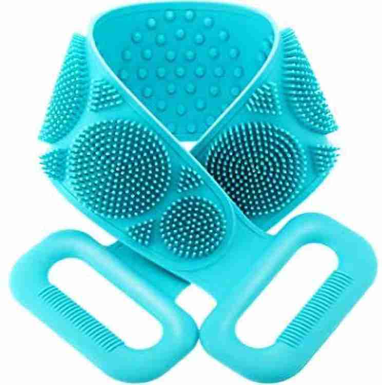 1302 Silicone Body Back Scrubber Double Side Bathing Brush for Skin Deep Cleaning 