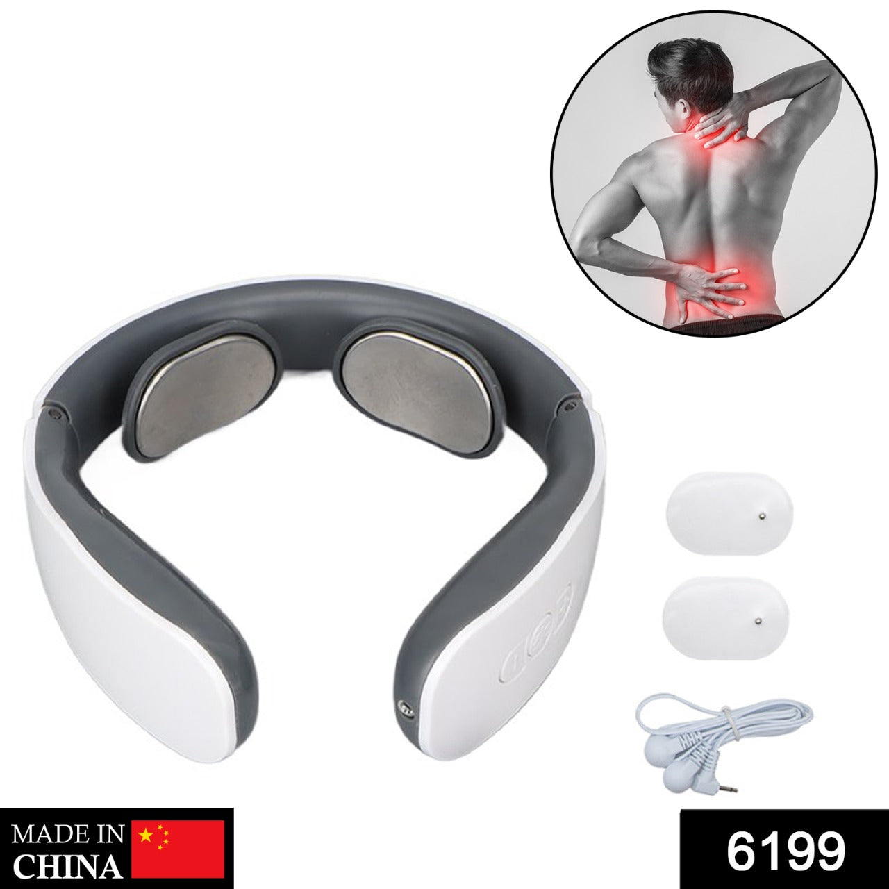 6199 Electric Neck Massager for Deep Tissue Pain Relief Cervical Vertebra Massager 