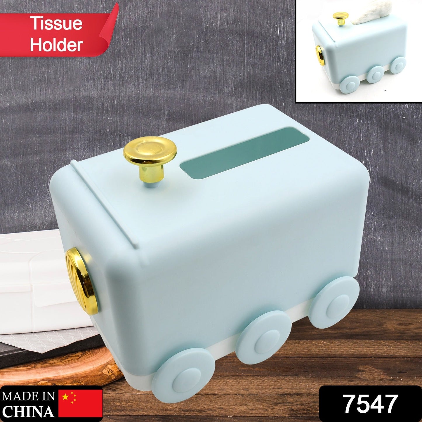 Tissue Paper Holder Unique Train Engine Tissue Storage Box Tissue Paper Holder Box | Tissue Holder Dispenser Organizer for Car Decor & Home Use