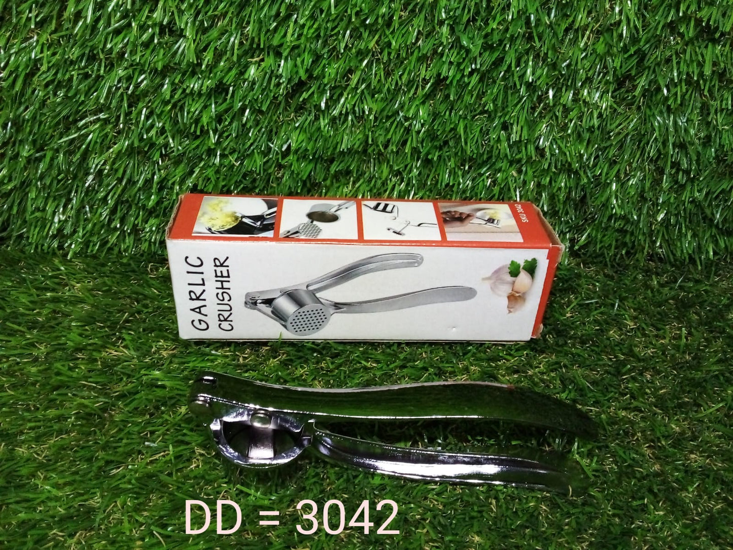 3042 Stainless Steel Garlic Press Crusher,Crusher,Squeezer,Masher,and Lemon Juicer 