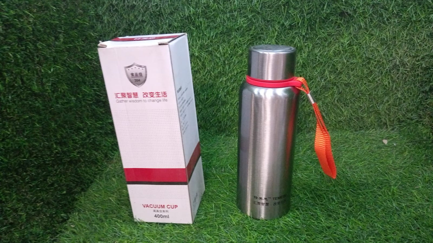 HOT AND COLD STAINLESS STEEL VACUUM WATER BOTTLE FOR SCHOOL, OFFICE AND OUTDOORS 400ML