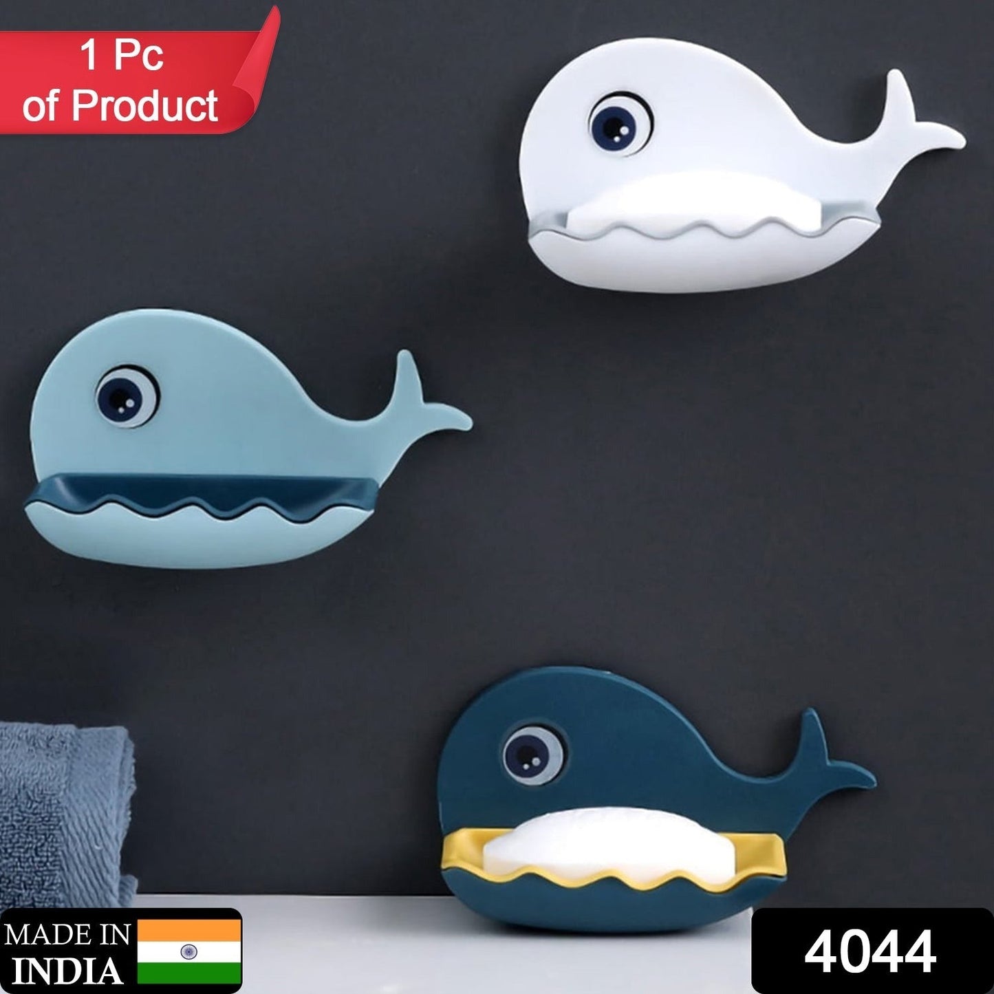 Fish Shape Double Layer Adhesive Waterproof Wall Mounted Soap Bar Holder Stand Rack for Bathroom Shower Wall Kitchen