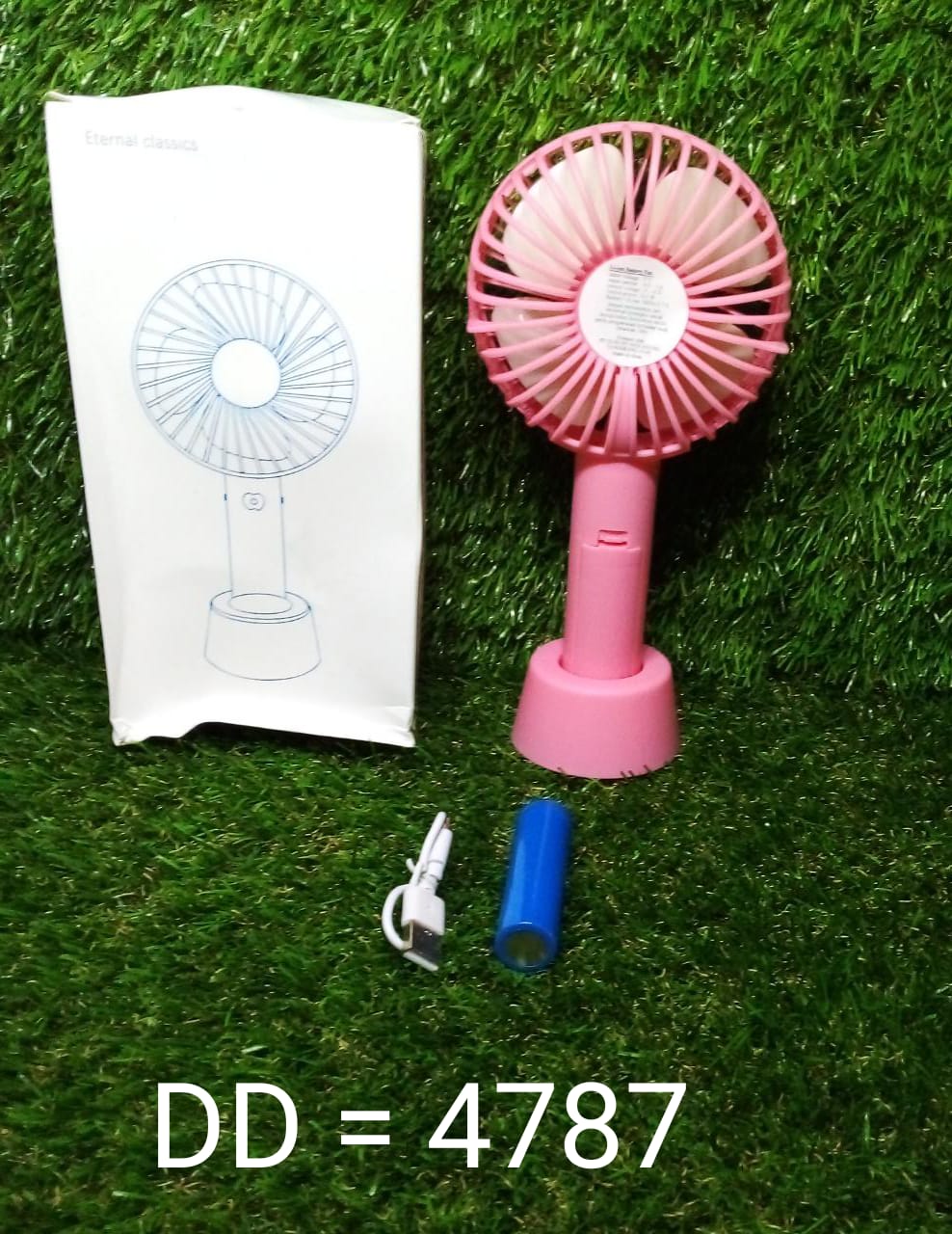 4787 Portable Handheld Fan used in summers in all kinds of places including household and offices etc. 