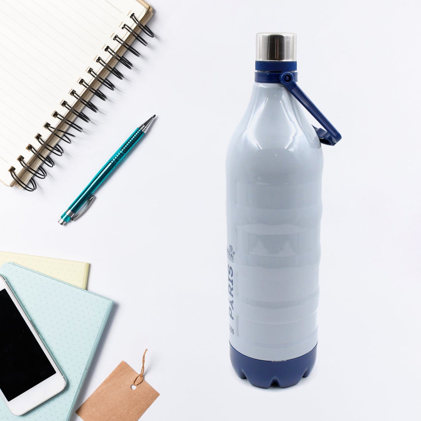 Insulated Water Bottle (2200ml): Leakproof, BPA-Free, Handle & Strap (Sports)