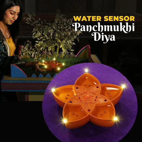 Water Sensor Diya, Led Diya, Panchmukhi Diya | Diya for Diwali | Led Decoration Diya 5 in 1 Diya